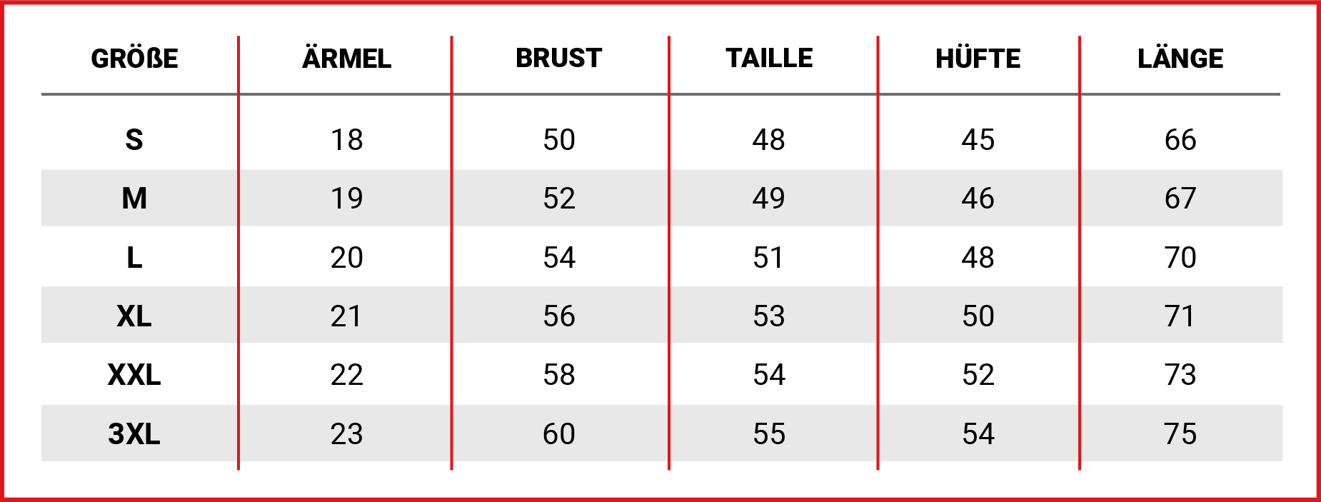 Size Chart