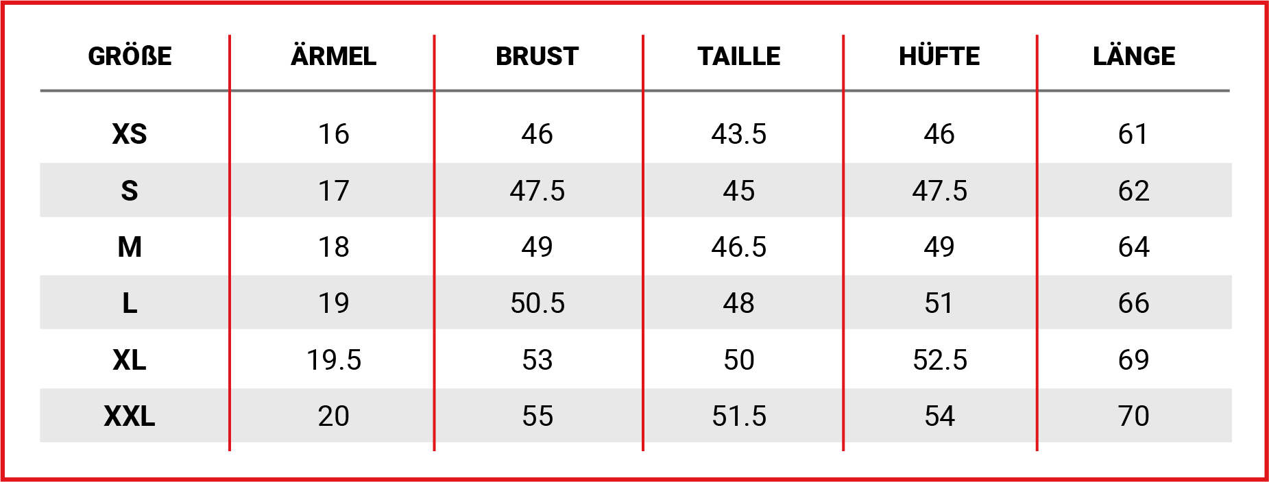 Size Chart