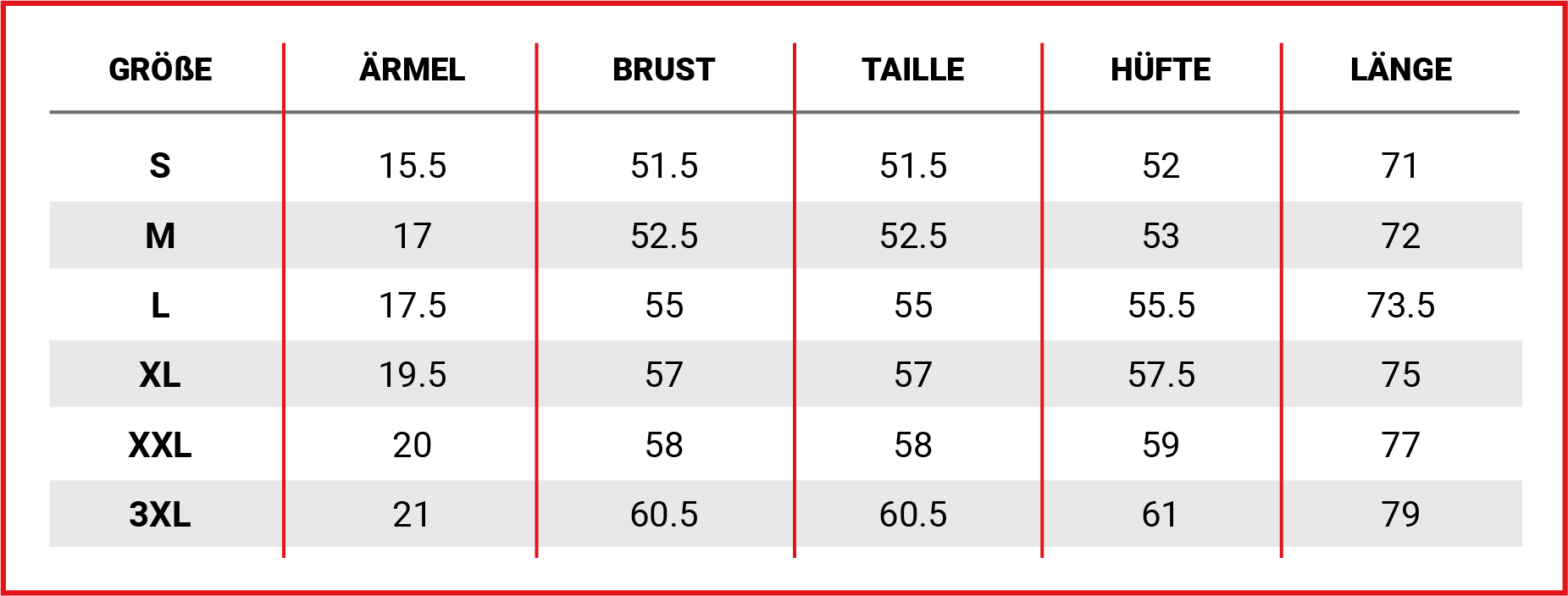 Size Chart